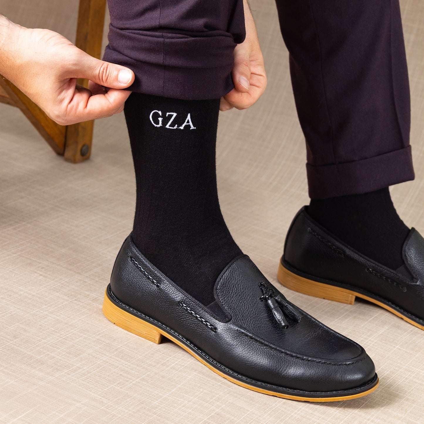 Merino Wool Black Dress Socks