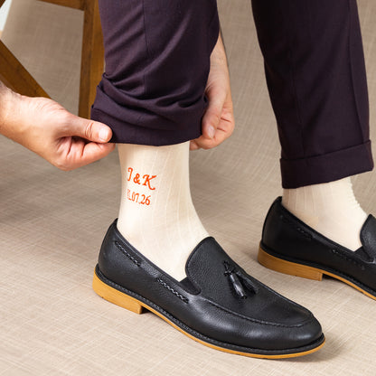 Supima Cotton Beige Dress Socks