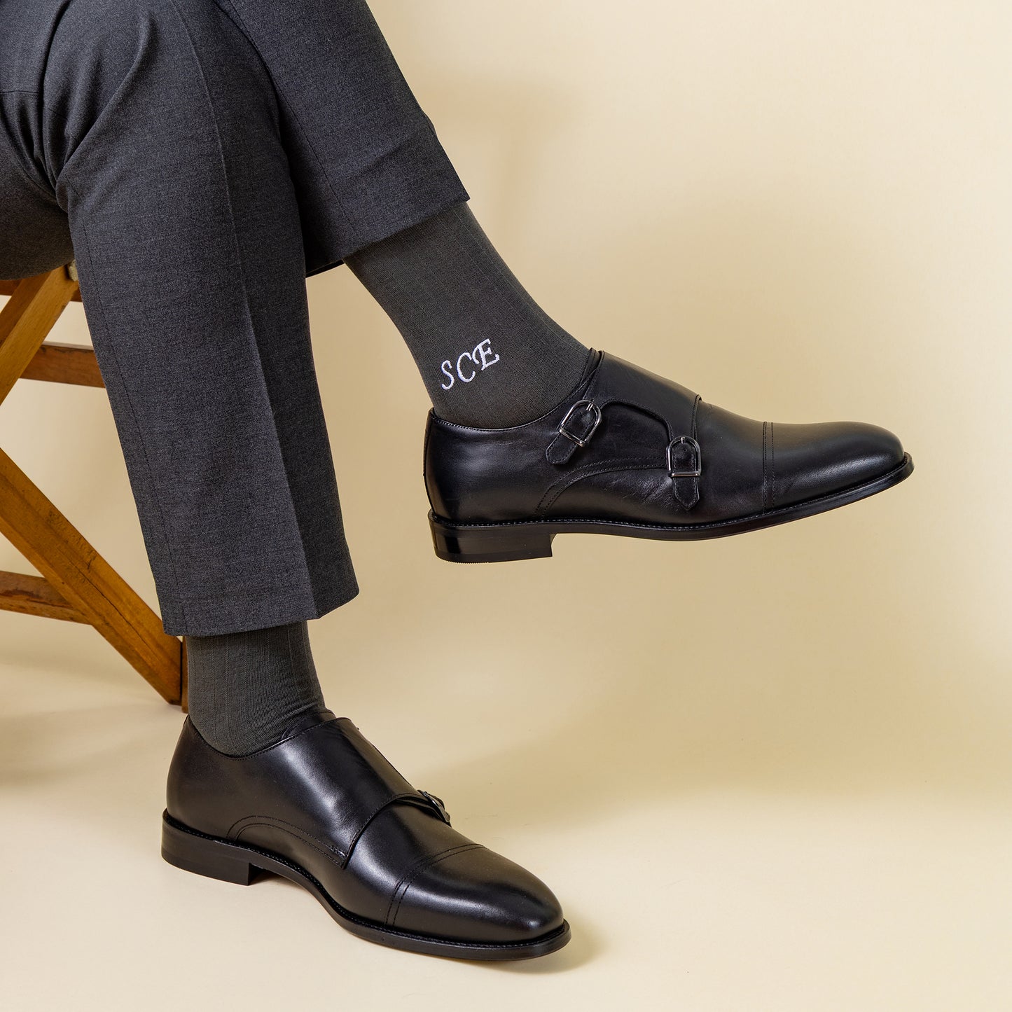 Mercerized Egyptian Cotton Gray Dress Socks