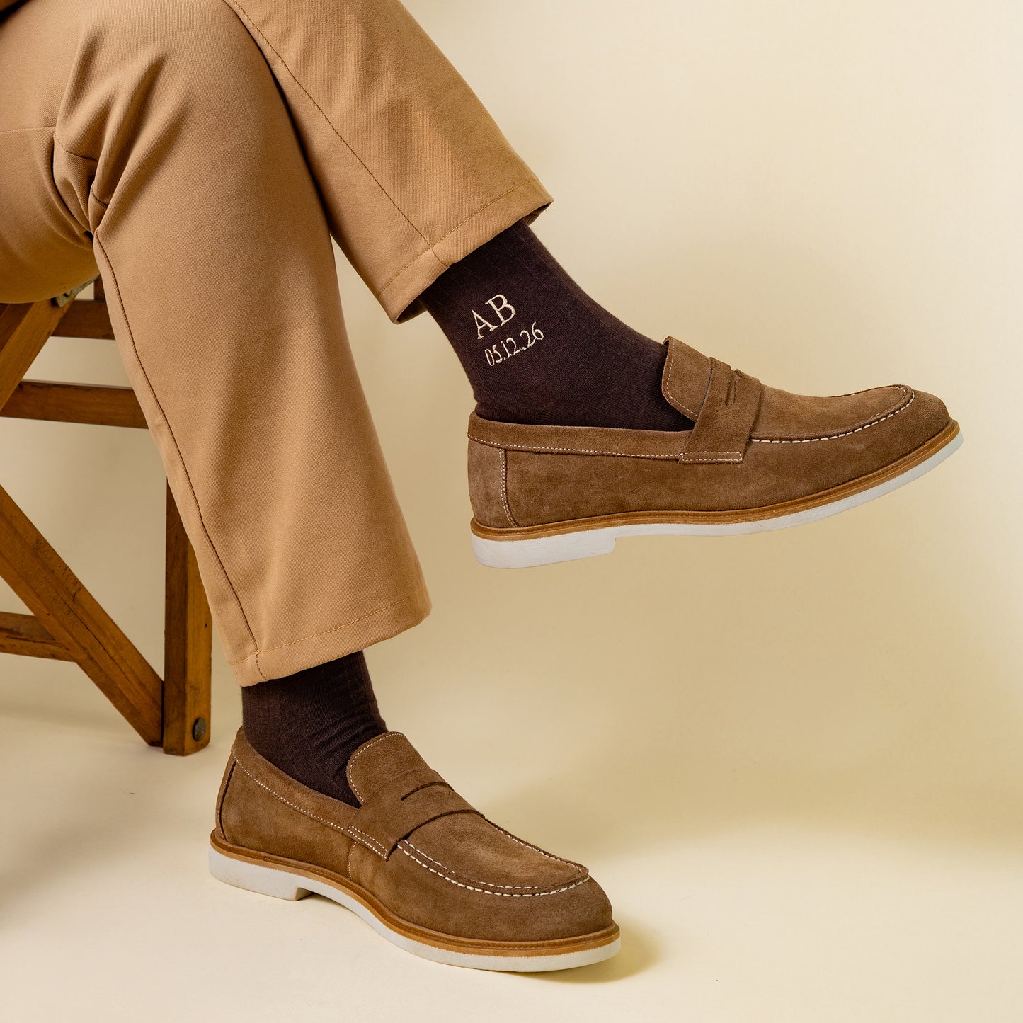 Supima Cotton Brown Dress Socks