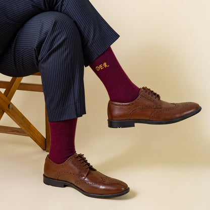 Supima Cotton Burgundy Dress Socks
