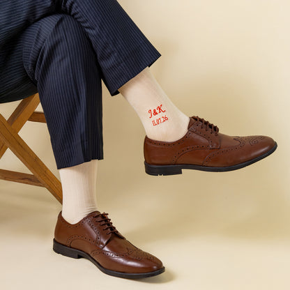 Supima Cotton Beige Dress Socks