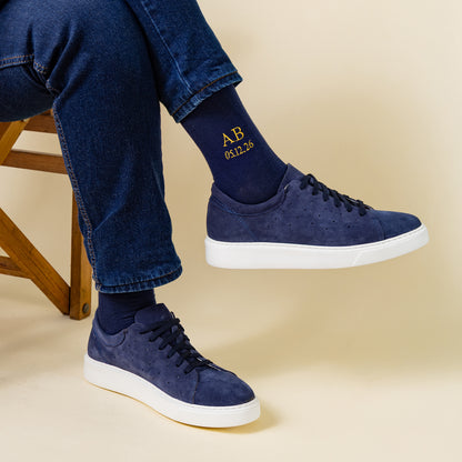 Merino Wool Navy Dress Socks