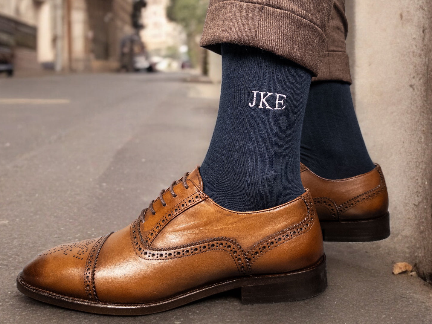 Personalized Embroidered Dress Socks  AI deneme
