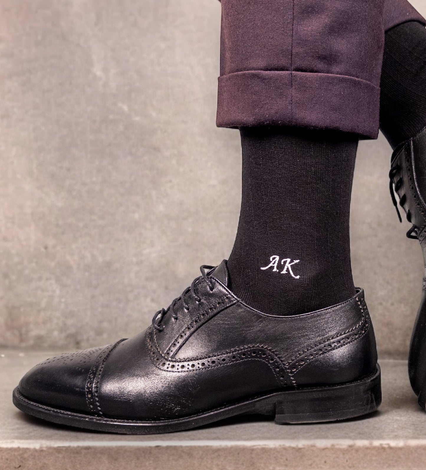 Personalized Initials Embroidered Socks for Husband