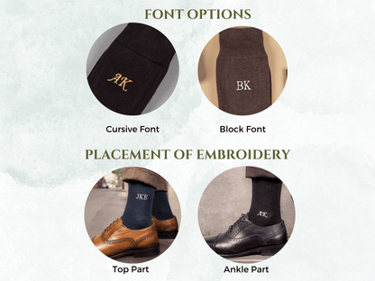 Personalized Embroidered Dress Socks  AI deneme