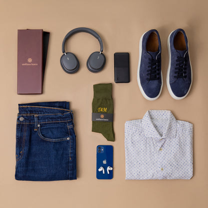 Supima Cotton Green Dress Socks