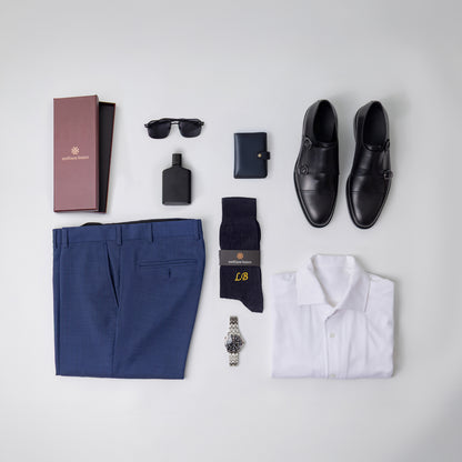 Mercerized Egyptian Cotton Black Dress Socks