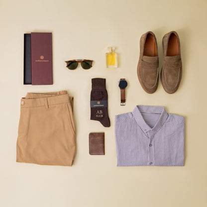 Supima Cotton Brown Dress Socks