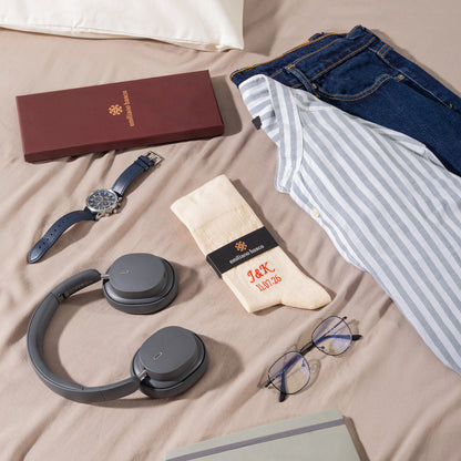 Supima Cotton Beige Dress Socks