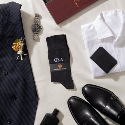 Merino Wool Black Dress Socks