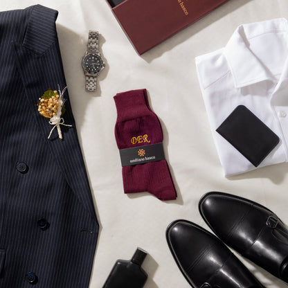 Supima Cotton Burgundy Dress Socks